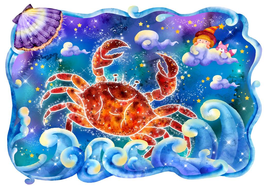 巨蟹座好看人物水彩画