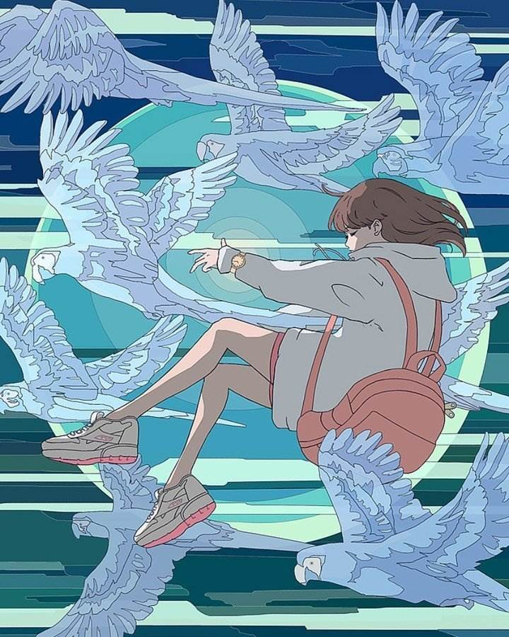 表现人物内心孤独的水彩画