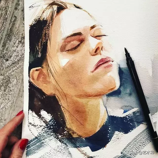 透明水彩和不透明水彩画人物