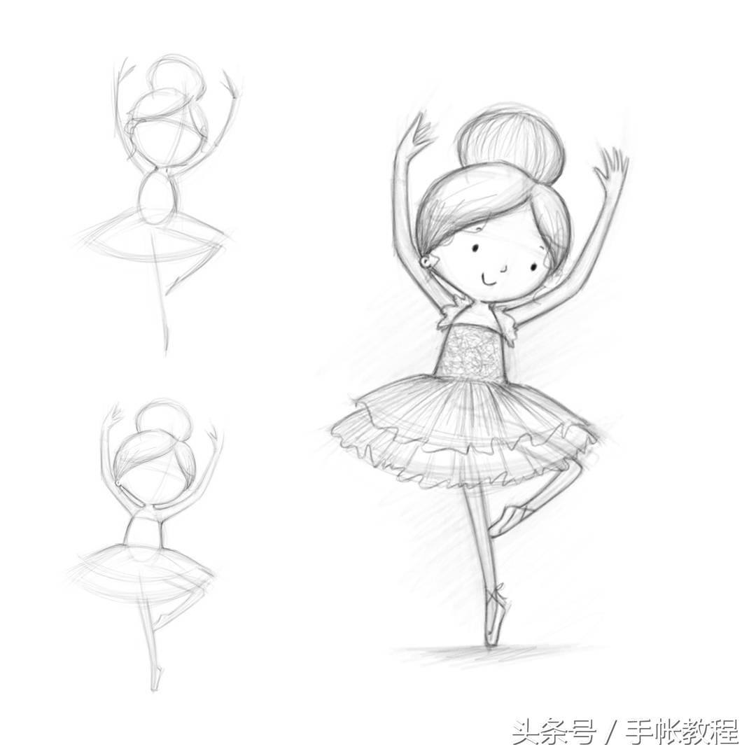 跳舞的女孩简笔画