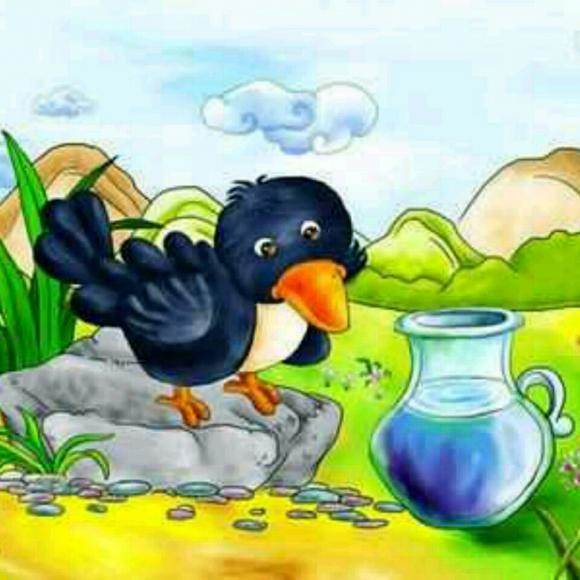 乌鸦喝水图片