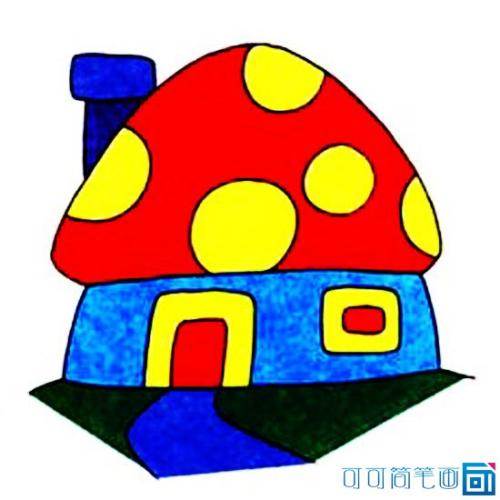 房子简笔画图片带颜色