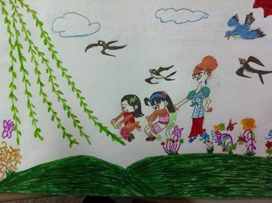 柳树图片儿童画