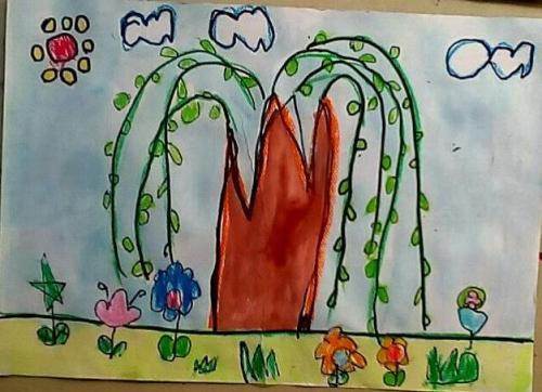 柳树图片儿童画