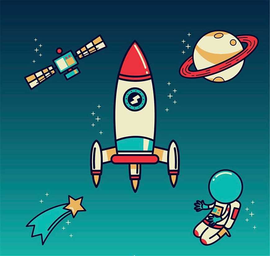 人造卫星简笔画