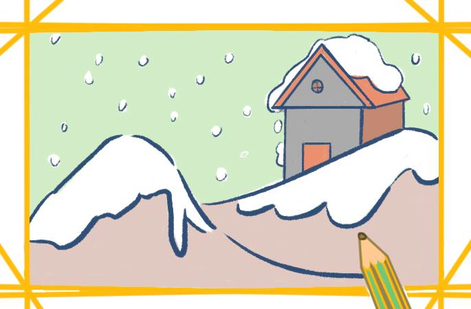 雪景简笔画