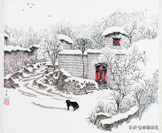 雪景简笔画