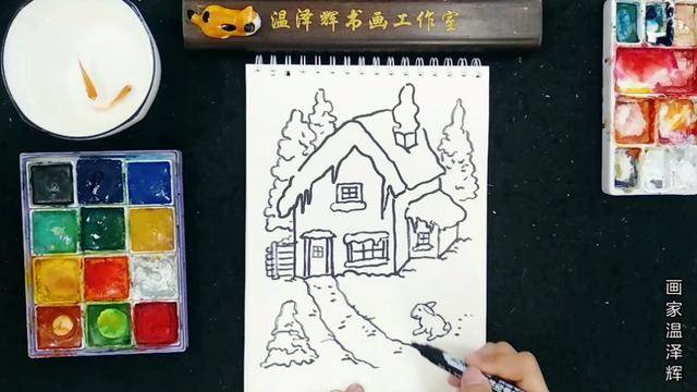 雪景简笔画