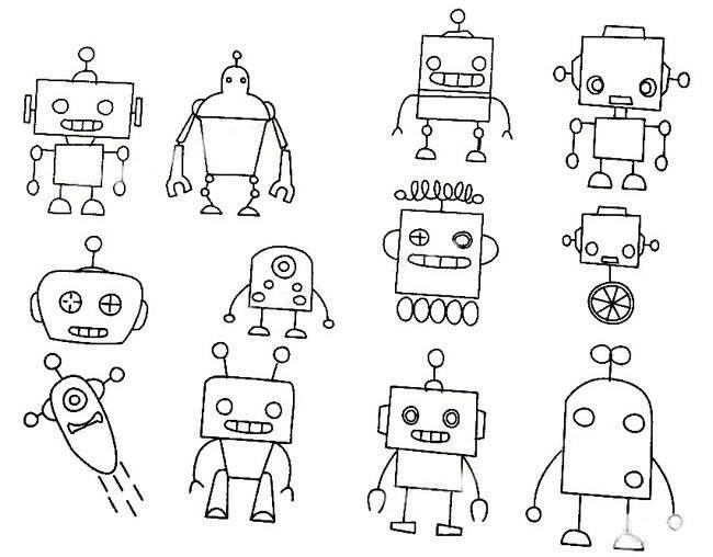 机器人简笔画