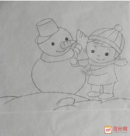 堆雪人简笔画
