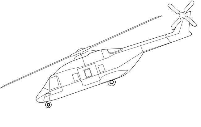 直升飞机简笔画
