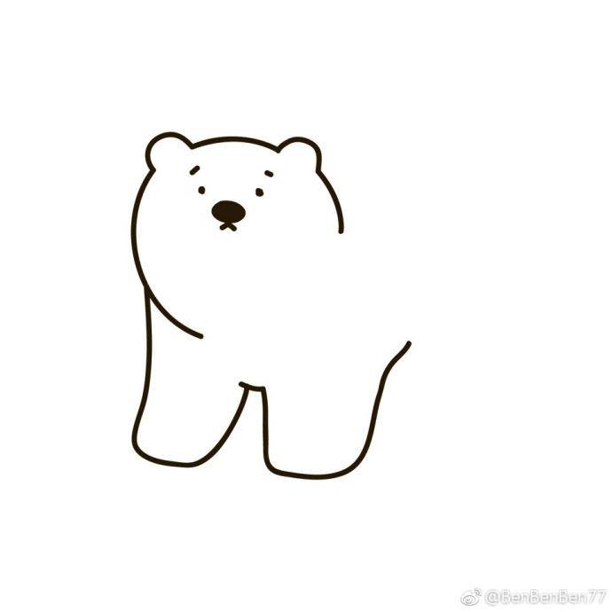 北极熊简笔画