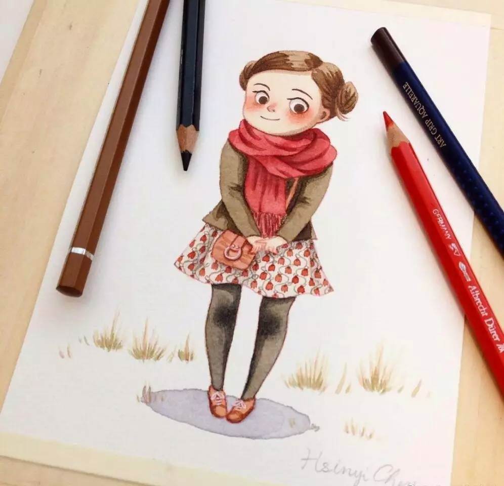 简笔画人物少女