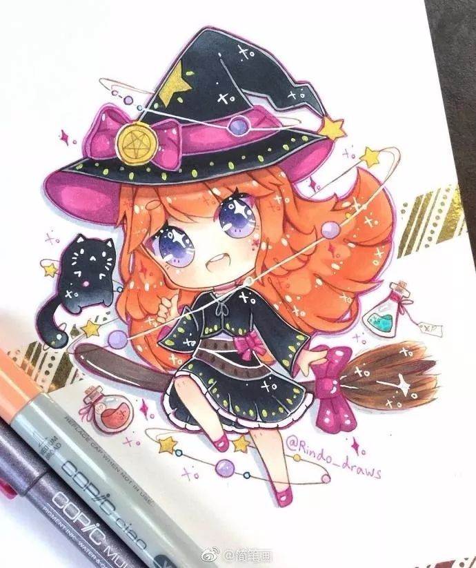 简笔画人物少女