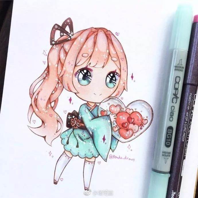 简笔画人物少女