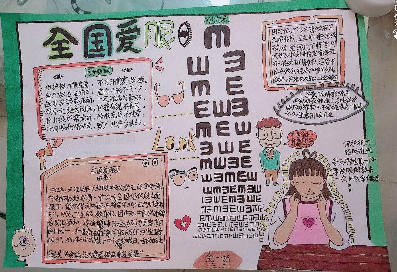 全国爱眼日手抄报