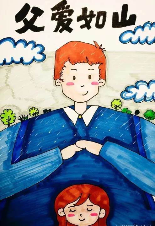 父亲节的简单画
