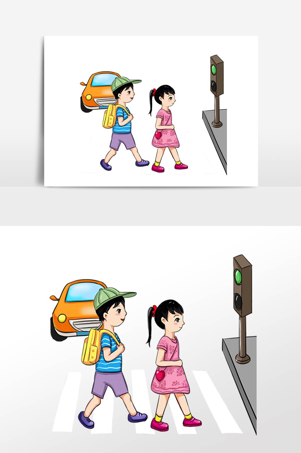 交通安全简笔画