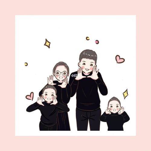 一家四口简笔画