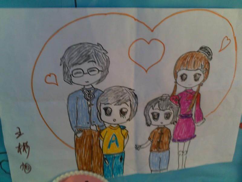 一家四口简笔画