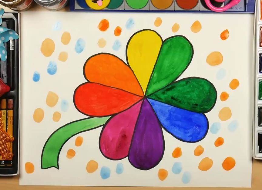 四叶草简笔画