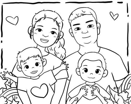 一家四口简笔画