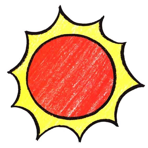 太阳简笔画带颜色
