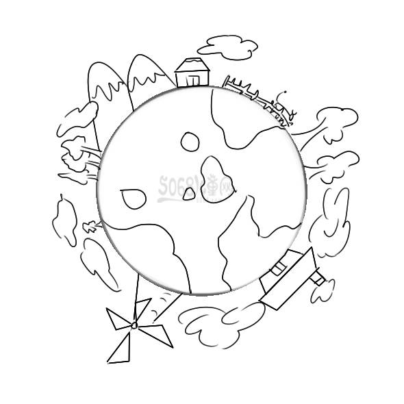 地球的简笔画