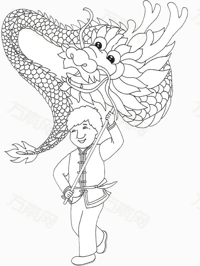 舞龙简笔画