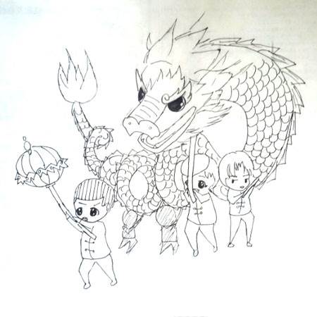 舞龙简笔画