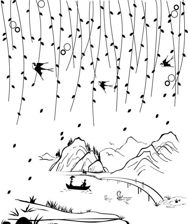 柳树图片简笔画