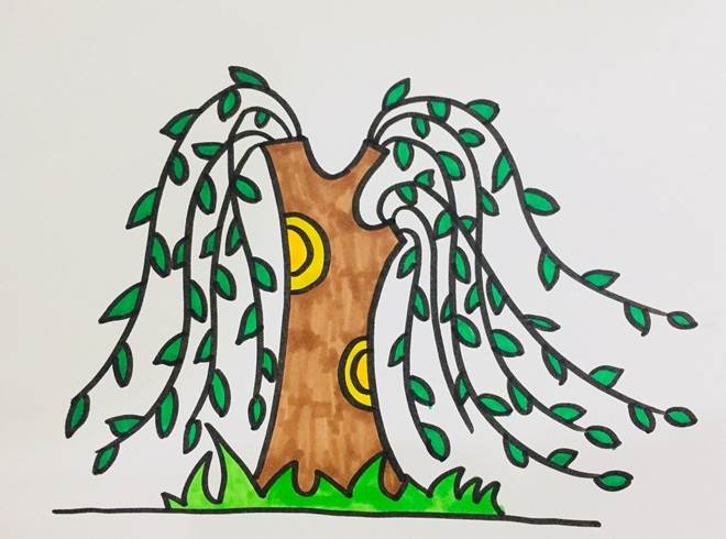 画柳树的简笔画