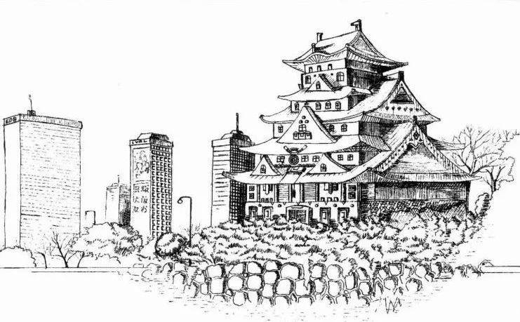 古代建筑简笔画