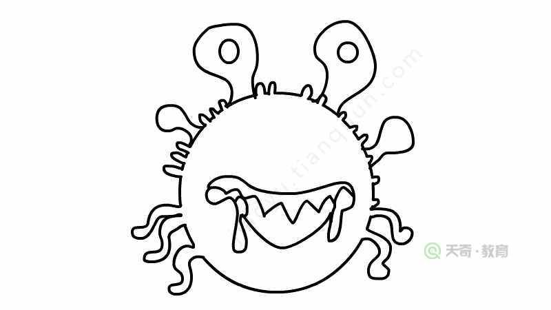 冠状病毒简笔画
