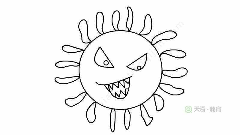 冠状病毒简笔画