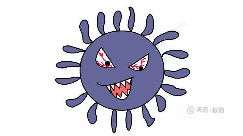 冠状病毒简笔画