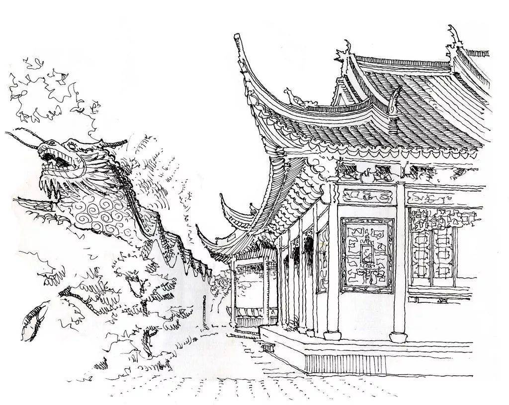 古代建筑简笔画