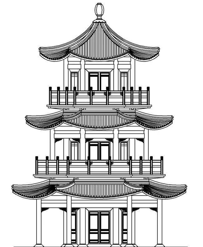 古代建筑简笔画