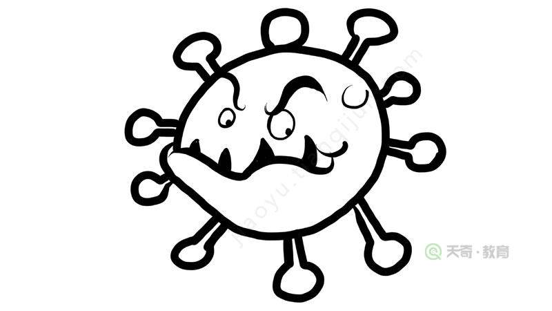 冠状病毒简笔画