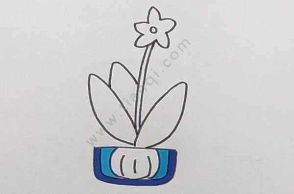水仙花的简笔画
