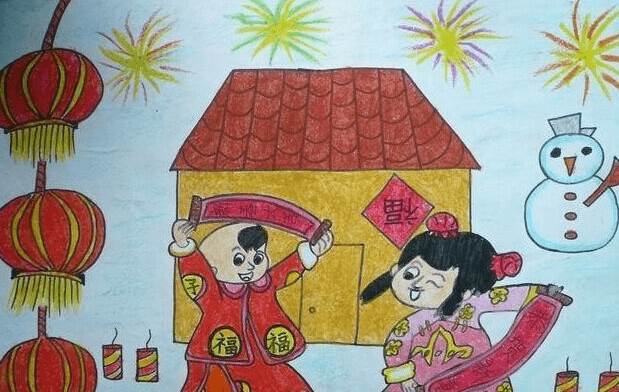 春节画简单