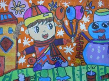 放烟花儿童画