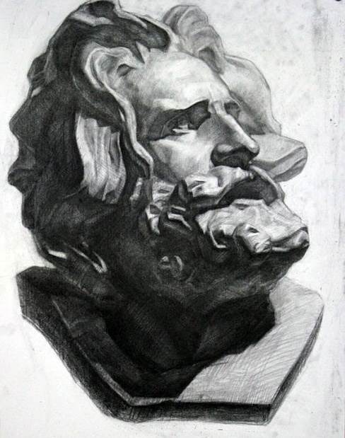 石膏头像素描图片