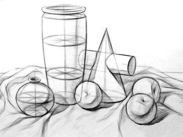 素描几何体图片