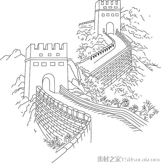 长城图片简笔画