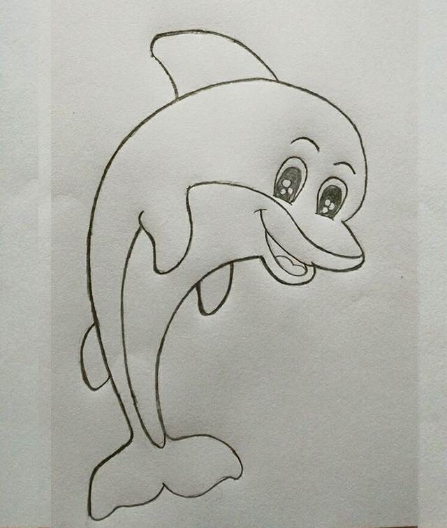 海豚简笔画图片