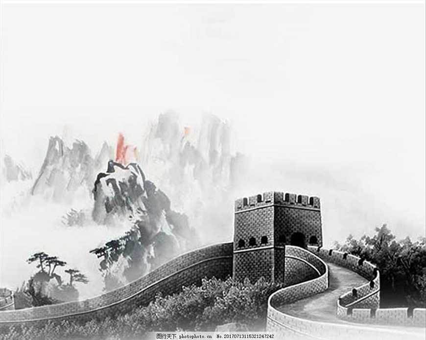 长城图片绘画