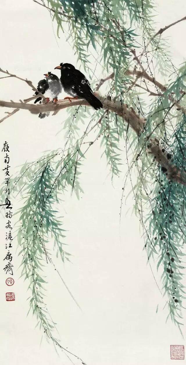 画柳树