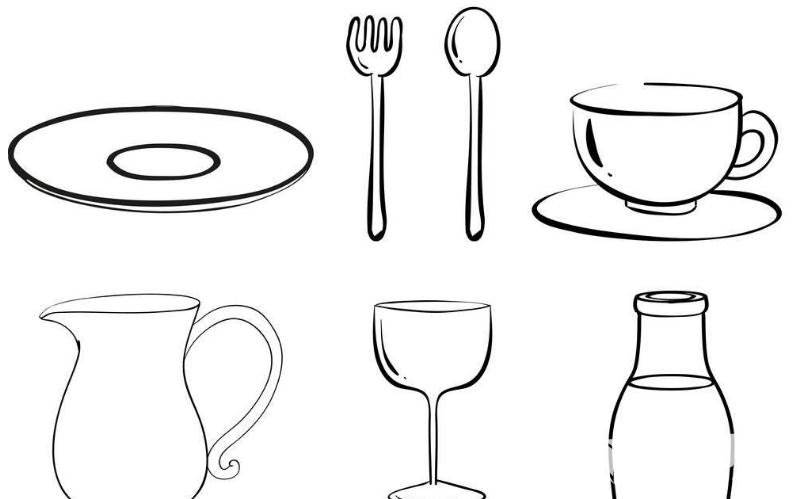 餐具简笔画