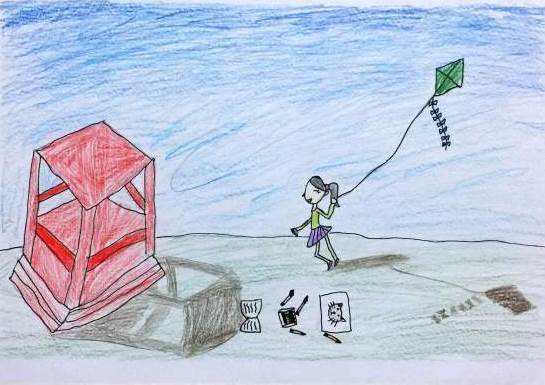 风筝绘画图片